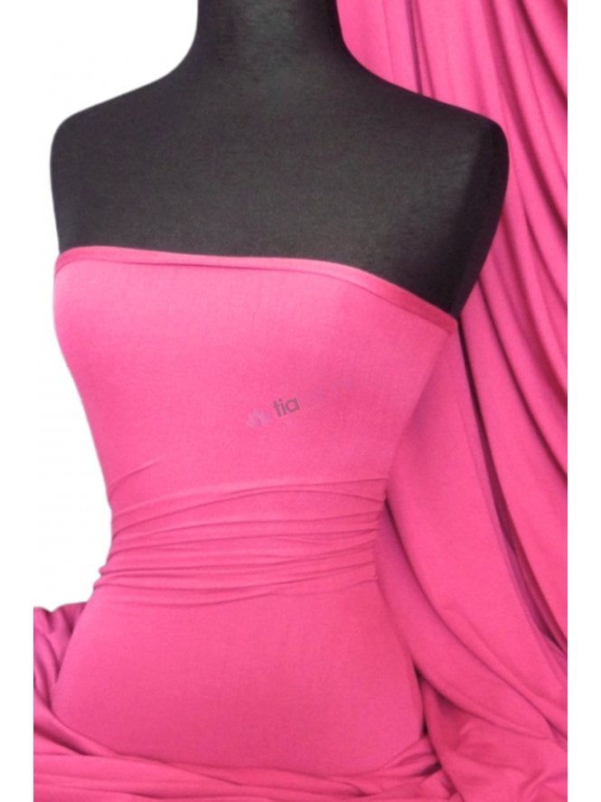 Viscose Rayon 4 Way Stretch Jersey Fabric- Light Cerise Q300 LCRS