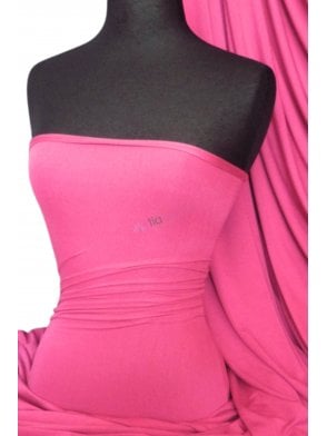 Viscose Rayon 4 Way Stretch Jersey Fabric- Light Cerise Q300 LCRS