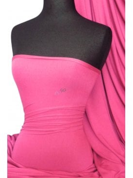 Viscose Rayon 4 Way Stretch Jersey Fabric- Light Cerise Q300 LCRS