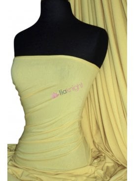 Viscose Rayon 4 Way Stretch Jersey Fabric- Light Lemon Q300 LTLMN