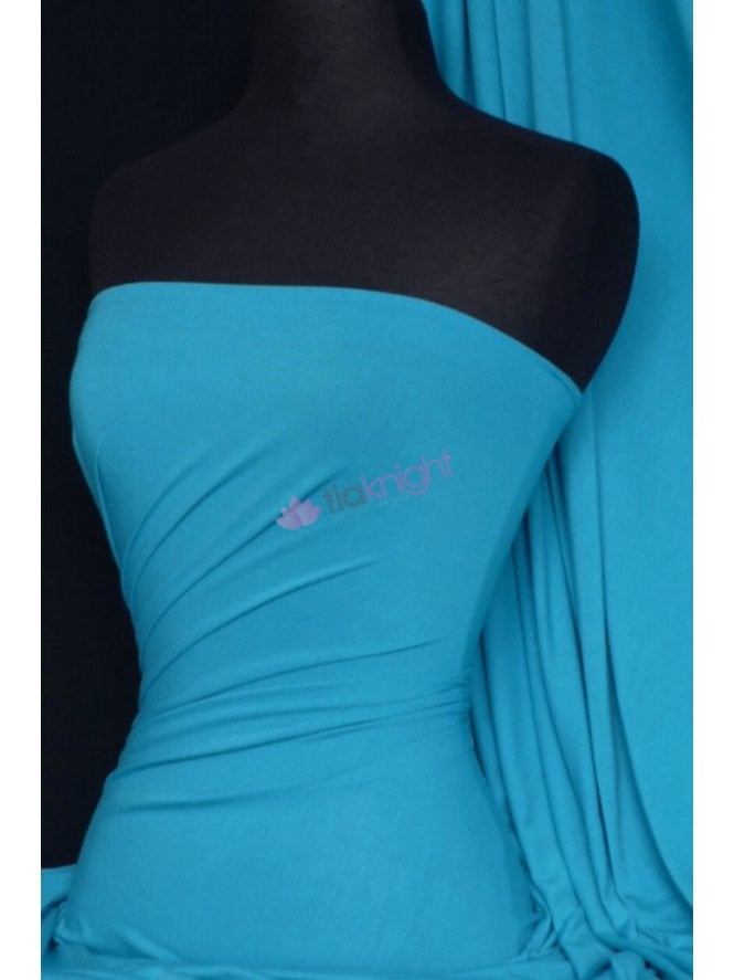 Viscose Rayon 4 Way Stretch Jersey Fabric- Light Turquoise Q300 LTTQ
