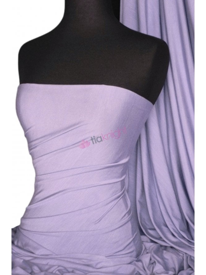 Viscose Rayon 4 Way Stretch Jersey Fabric- Lilac Q300 LIL