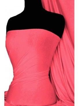 Viscose Rayon 4 Way Stretch Jersey Fabric- Neon Pink Q300 NPN