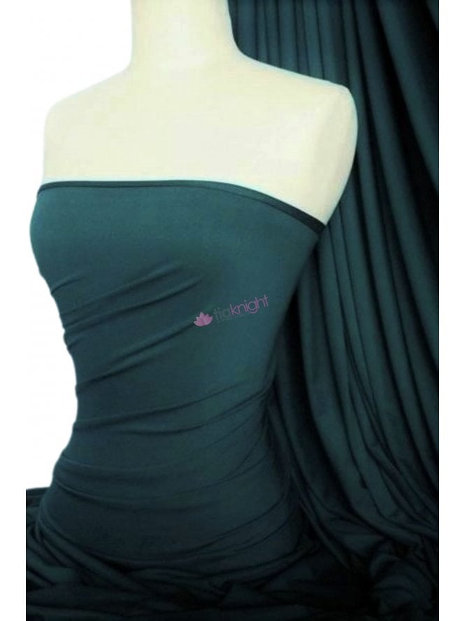 Viscose Rayon 4 Way Stretch Jersey Fabric- Pine Green Q300 PNGR