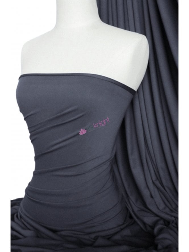 Viscose Rayon 4 Way Stretch Jersey Fabric- Platinum Grey Q300 PLT