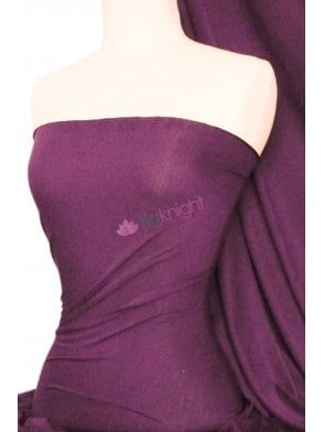 Viscose Rayon 4 Way Stretch Jersey Fabric- Plum Q300 PLM
