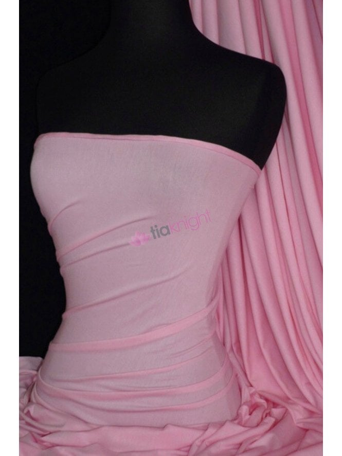 Viscose Rayon 4 Way Stretch Jersey Fabric- Pretty Pink Q300 PTPN
