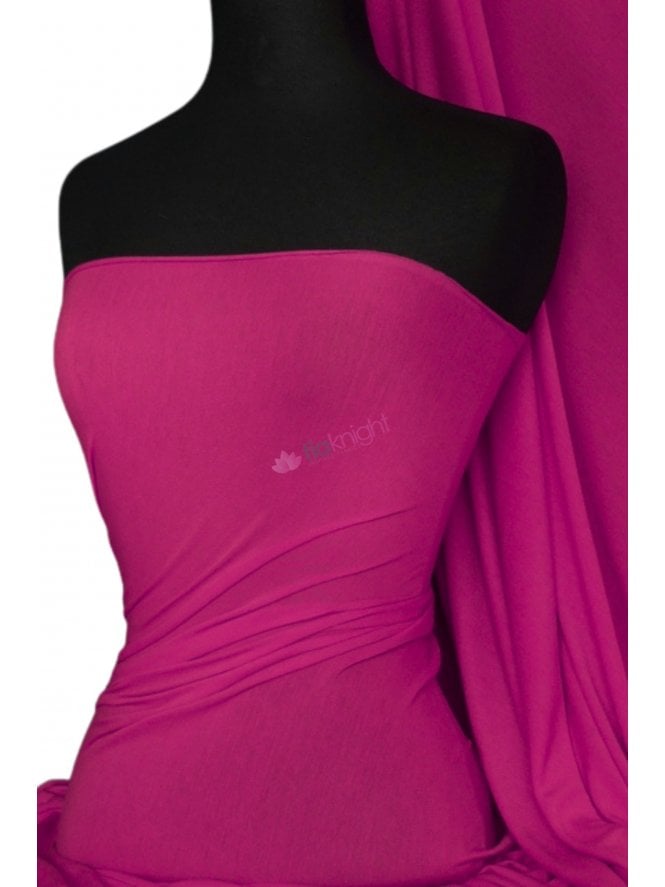 Viscose Rayon 4 Way Stretch Jersey Fabric- Raspberry Q300 RSP