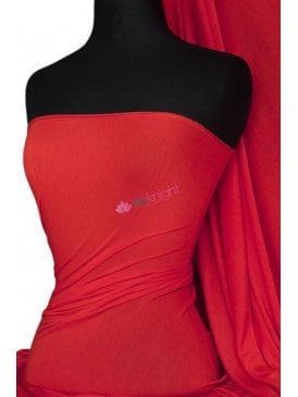 Viscose Rayon 4 Way Stretch Jersey Fabric- Red Q300 RD