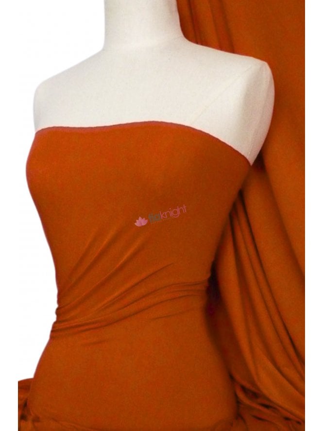 Viscose Rayon 4 Way Stretch Jersey Fabric- Rust Q300 RST