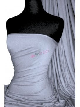 Viscose Rayon 4 Way Stretch Jersey Fabric- Silver Grey Q300 SLV