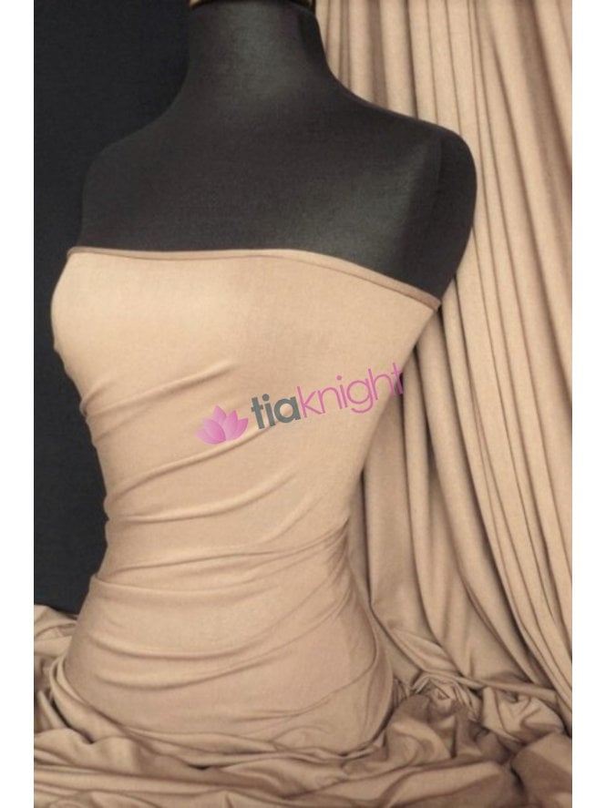 Viscose Rayon 4 Way Stretch Jersey Fabric- Stone Q300 STN