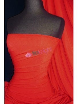 Viscose Rayon 4 Way Stretch Jersey Fabric- Tomato Red Q300 TRD