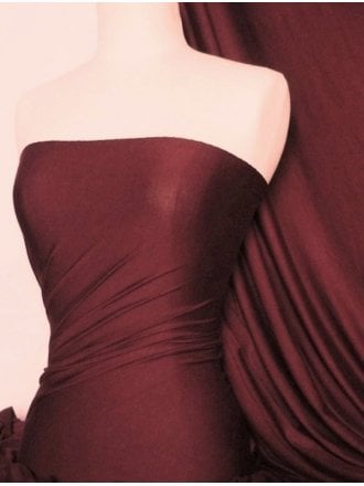 Viscose Rayon 4 Way Stretch Jersey Fabric- Wine Q300 WN