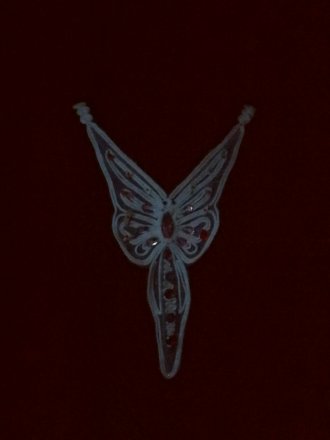 White Beaded Butterfly Cotton Neck Piece