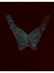 White Butterfly Sequin Net Neck Piece