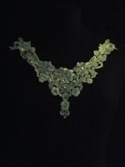 White Diamante Floral Lace Neck Piece