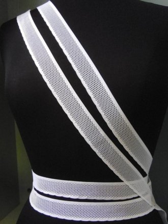 White Elastic Lycra Net Trim