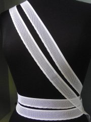White Elastic Lycra Net Trim