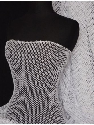 White Fish Net Stretch Material