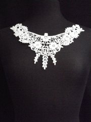 White Floral Design Cotton Neck Piece