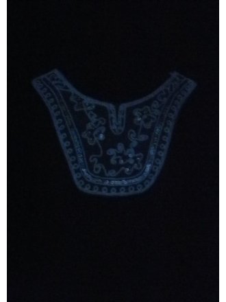 White Floral Design Sequin Net Neck Piece