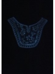 White Floral Design Sequin Net Neck Piece