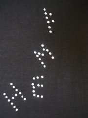 White 'I M E H' Iron-On Rhinestuds