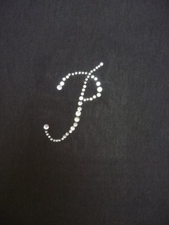 White Letter 'P' Iron-On Rhinestud