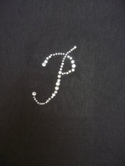White Letter 'P' Iron-On Rhinestud