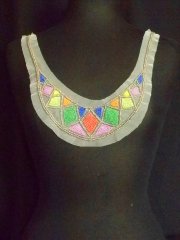 White/ Multi Beaded Net Neck Piece