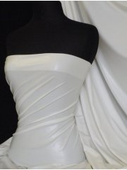 White Semi Wet Look Stretch Lycra Fabric