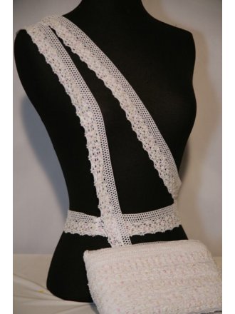 White Sequin Cotton Crochet Trim