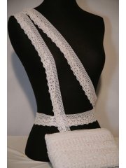 White Sequin Cotton Crochet Trim