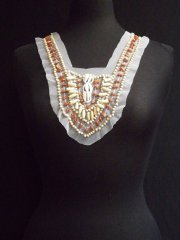 White Shell Beaded Net Neck Piece