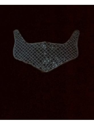 White Silver Sequin Net Neck Piece