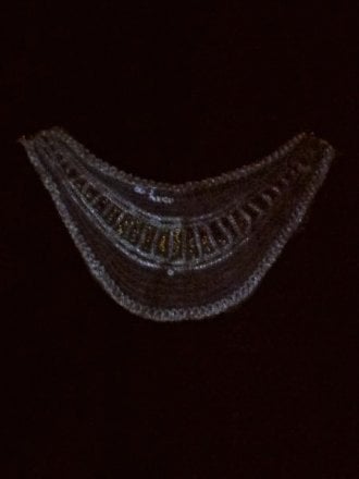 White With Gold Sequin Net Neck Piece