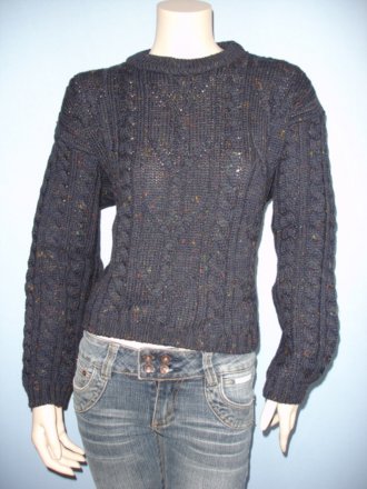 WOMEN'S Navy 100% Pure Wool Jumper