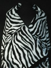 Zebra Print Polar Fleece Shawl With Suede Fringe Trim